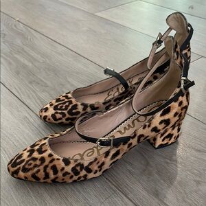 Sam Edelman Brown and Black Heels with Double Ankle Straps